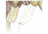 Классические шторы с ламбрекенами, галстуки разной длины